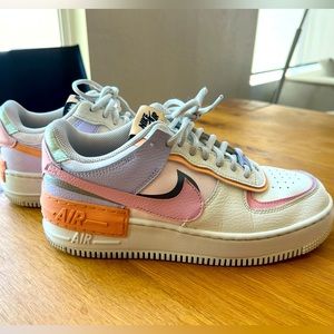 Nike Women's Air Force 1 Low Shadow Sail Pink Glaze Orange Size 8.5